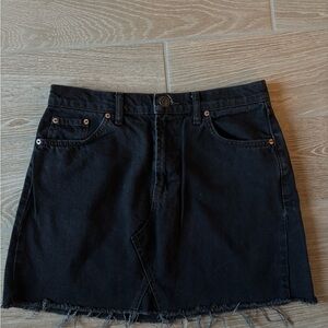 Black Denim Skirt